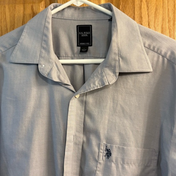 U.S. Polo Assn Wrinkle Free Men’s Dress Shirt Button Up Size L 34/35 16 16 1/2 - Picture 2 of 7